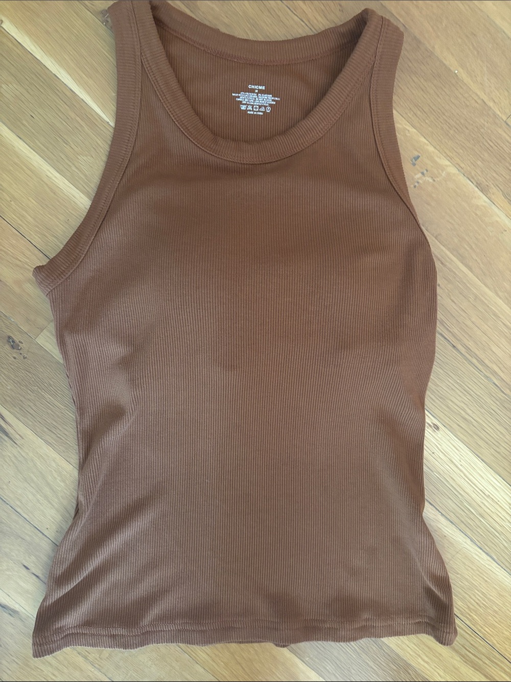 Ribbed Tank Top - Brown